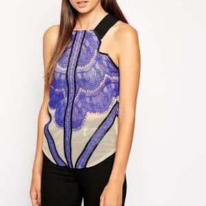 Three Floor CHEEKY BLUE Lace Tank Top 8/M